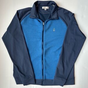 Peter Millar Performance Pemberton Channel Cord Full-Zip Golf Jacket Blue Medium